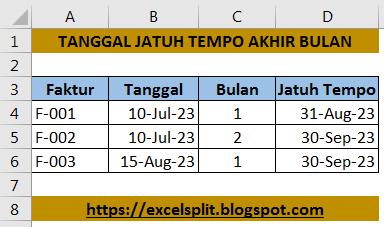 Menghitung Tanggal Jatuh Tempo Akhir Bulan